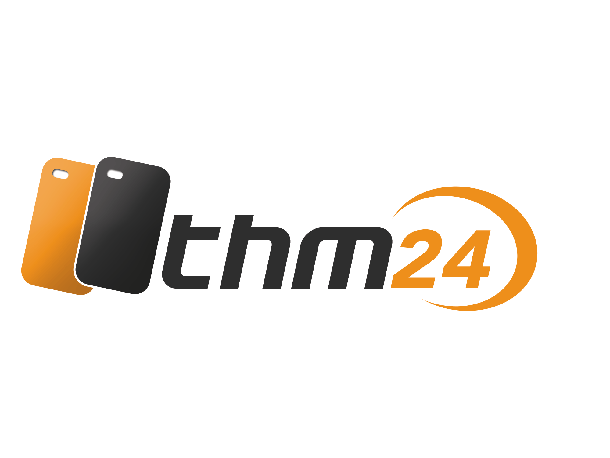 Das thm24 Logo in schwarz und orange.